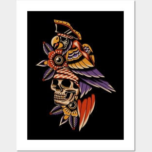 Pirate bird traditional tattoo Posters and Art
